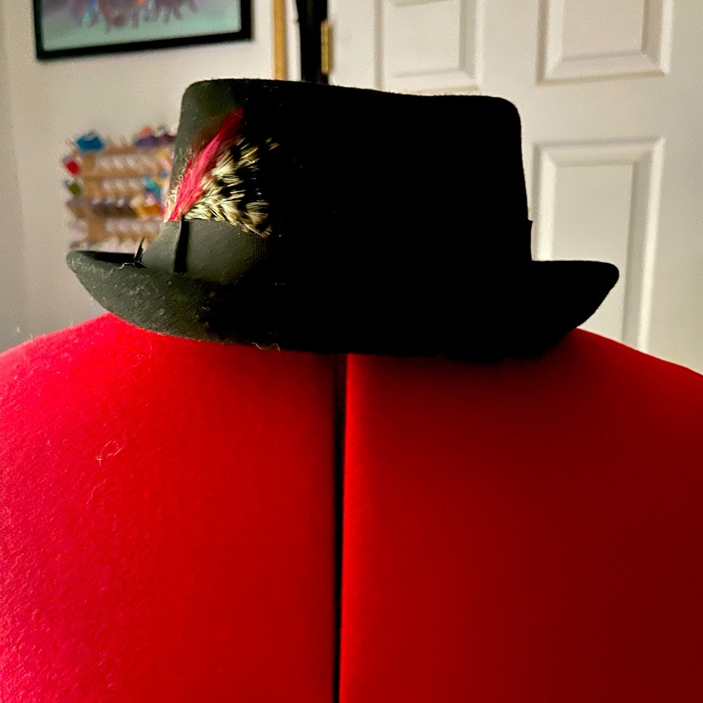 Classic hand made Fedora black hat made by Jaxhandmade.com